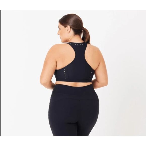 New Gigi C Annabelle Sports Bra Crop Top Black L - Picture 3 of 7